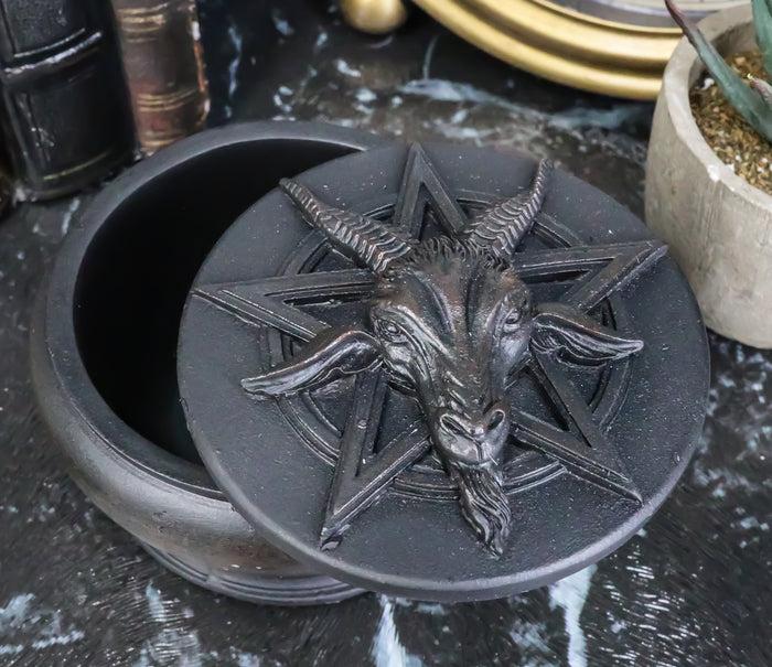 ebros gift Knights Templar Pentagram Sabbatic Goat Baphomet Decorative Jewelry Box