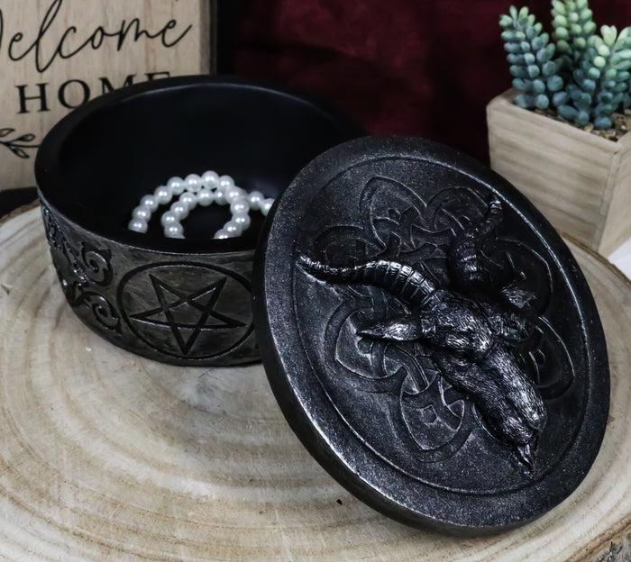 ebros gift Knights Templar Pentagram Sabbatic Goat Baphomet Decorative Jewelry Box
