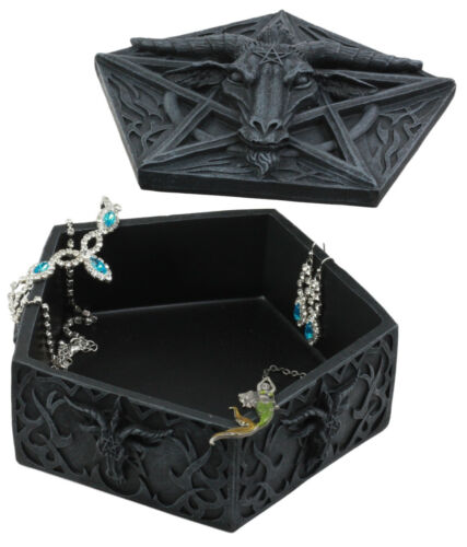 Ebros Gift Knights Templar Pentagram Sabbatic Goat Baphomet Keepsake Jewelry Box