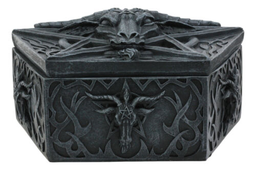 Ebros Gift Knights Templar Pentagram Sabbatic Goat Baphomet Keepsake Jewelry Box