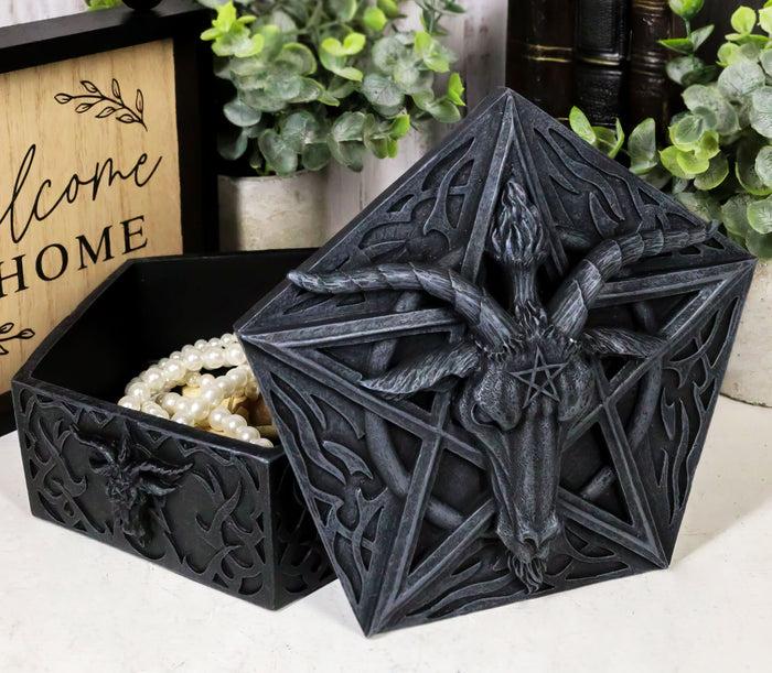 ebros gift Knights Templar Pentagram Sabbatic Goat Baphomet Keepsake Jewelry Box
