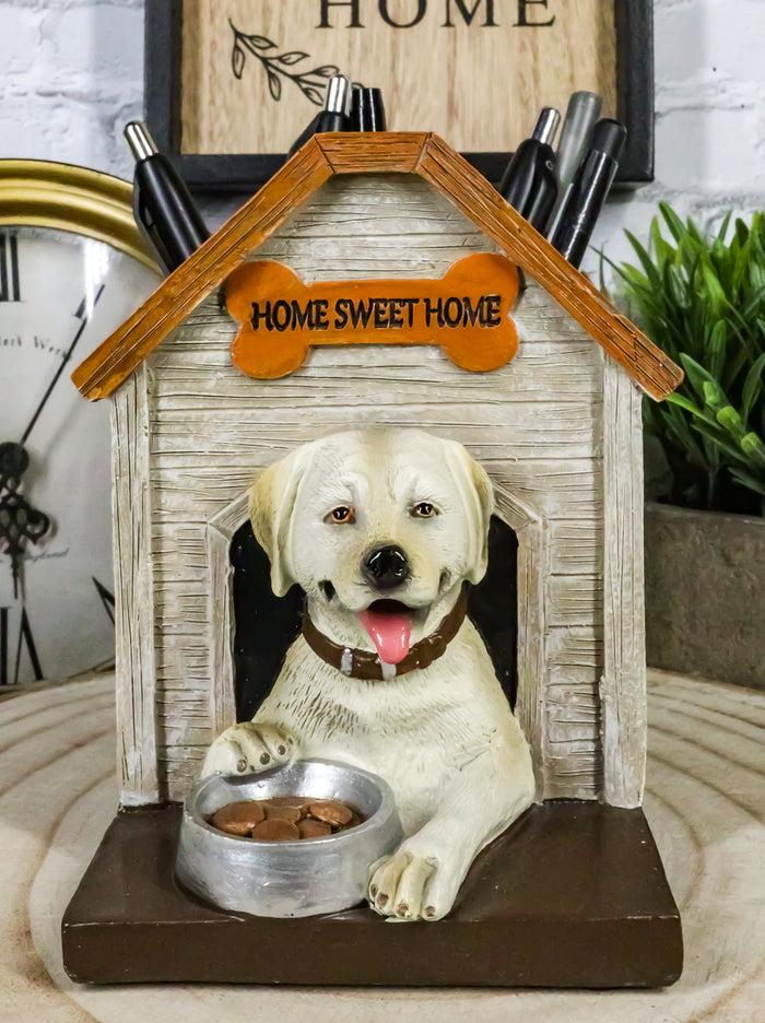 ebros gift Labrador Golden Retriever Dog In Doghouse Kennel Stationery Pen Pencil Holder
