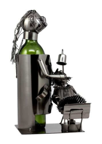 Ebros Gift Lady Dentist Metal Wine Bottle Holder 12.5"H Hand Made Caddy Tooth Surgery