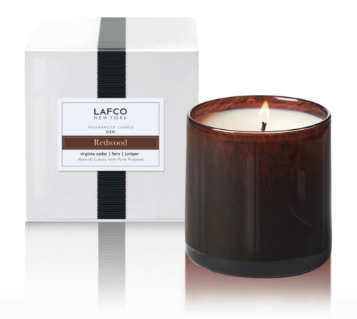 ebros gift LAFCO New York Den Redwood Cedar Fern Juniper Candle 15.5oz Home Fragrance Decor