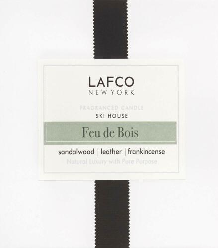 Ebros Gift LAFCO New York Ski House Feu De Bois Sandalwood Leather Frankincense Candle 15oz