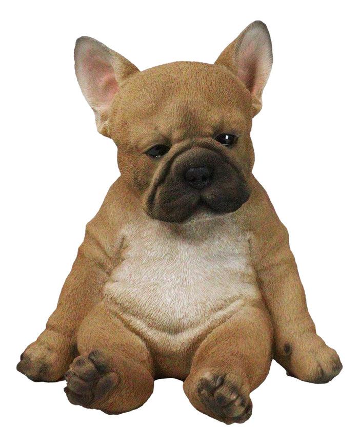 ebros gift Laid Back Sitting Realistic Adorable French Bulldog Puppy Dog Figurine 7.5"H