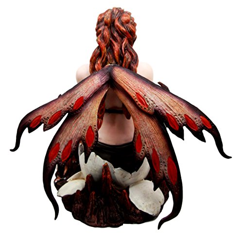 Ebros Gift Large 10" Tall Ember Tribal Fairy With Twin Fire Dragon Hatchlings Figurine