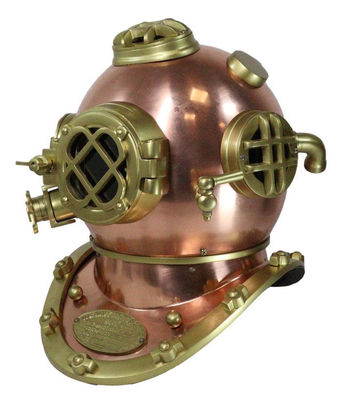 Ebros Gift Large 16" H Nautical Steampunk Diving Helmet Navy Diver Helm Metal Sculpture