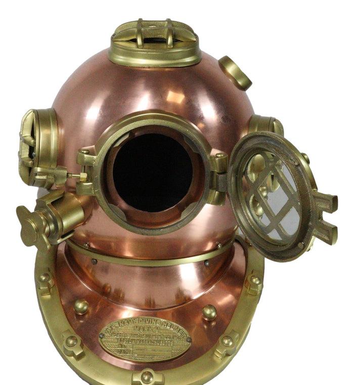 Ebros Gift Large 16" H Nautical Steampunk Diving Helmet Navy Diver Helm Metal Sculpture