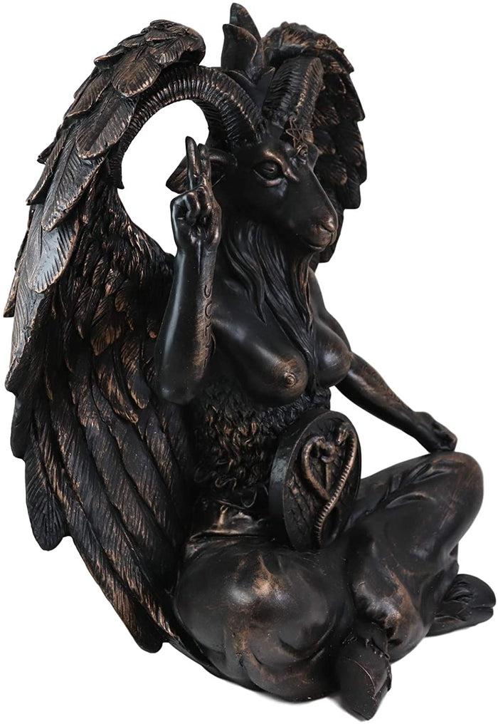 Ebros Gift Large 16" Tall Sabbatic Goat Idol Samael Lilith Baphomet Seated Statue