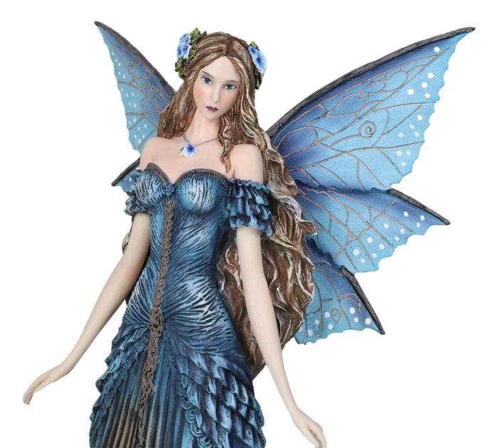 Ebros Gift Large 17"H Blue And Purple Beautiful Lavender Garden Meadows Fairy Figurine