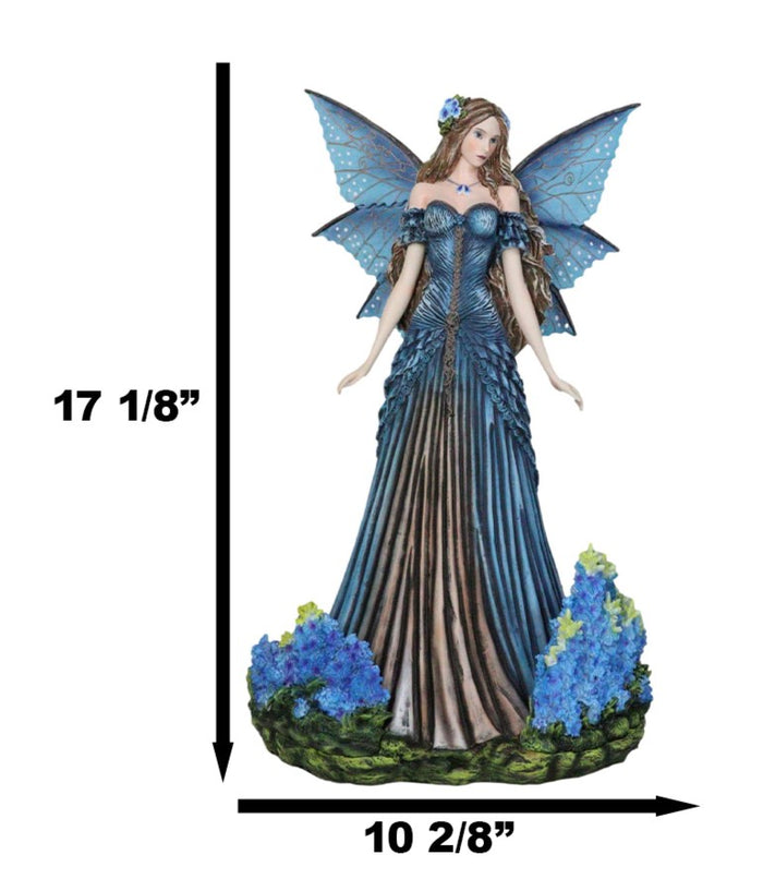 Ebros Gift Large 17"H Blue And Purple Beautiful Lavender Garden Meadows Fairy Figurine