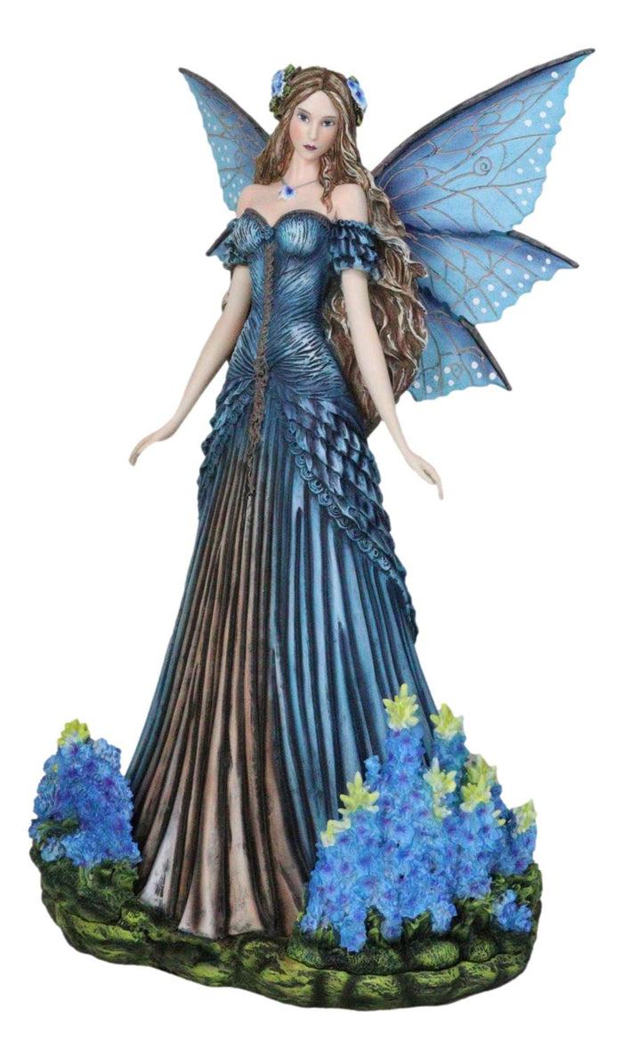 Ebros Gift Large 17"H Blue And Purple Beautiful Lavender Garden Meadows Fairy Figurine