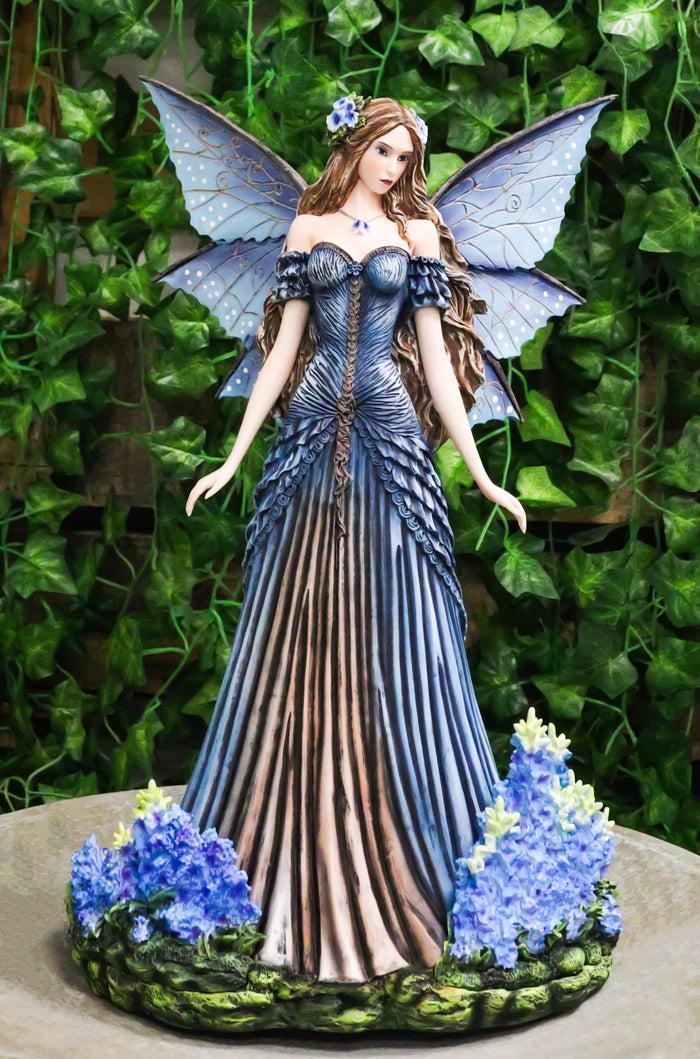 ebros gift Large 17"H Blue And Purple Beautiful Lavender Garden Meadows Fairy Figurine