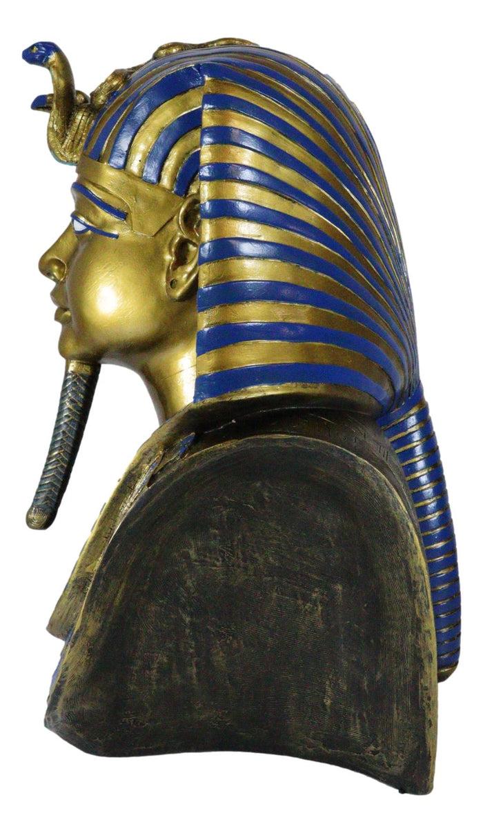 Ebros Gift Large 18.75"H Ancient Egyptian King Tut Bust Statue Burial Mask Nemes Figurine
