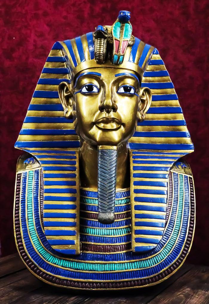 ebros gift Large 18.75"H Ancient Egyptian King Tut Bust Statue Burial Mask Nemes Figurine