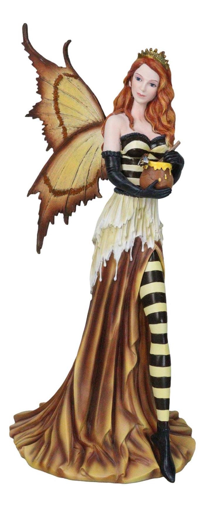 ebros gift Large 18"H Fantasy Queen Bee Bumblebee Mother Fairy Carrying Honey Pot Statue