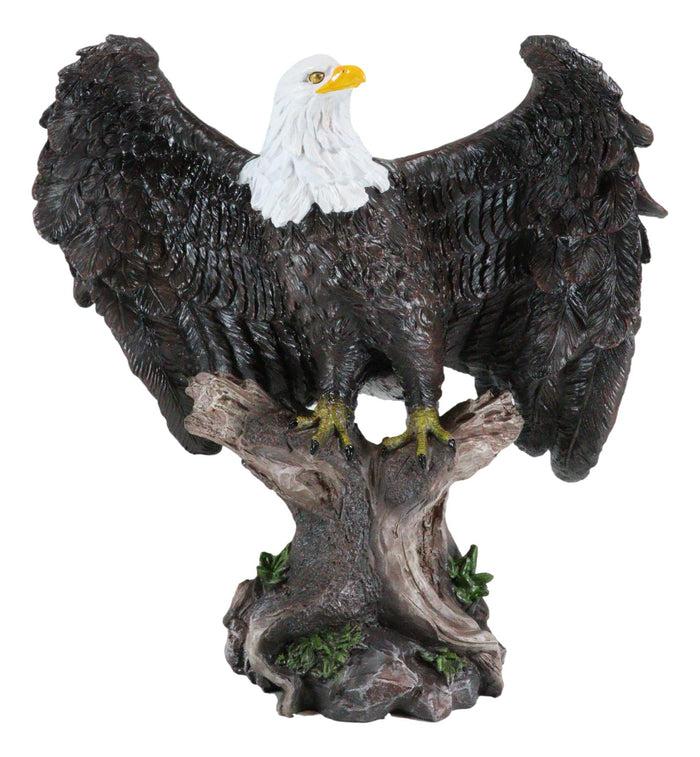 Ebros Gift Large 18"H Wings Of Glory Perching Grand Bald Eagle Statue Home Garden Figurine