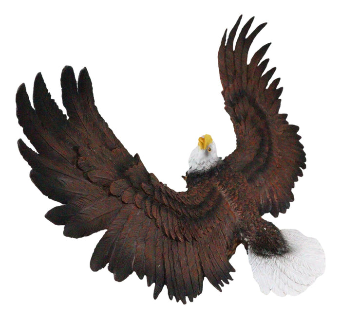 Ebros Gift Large 18"L Swooping American Bald Eagle With Open Wings Wall Plaque Sculpture