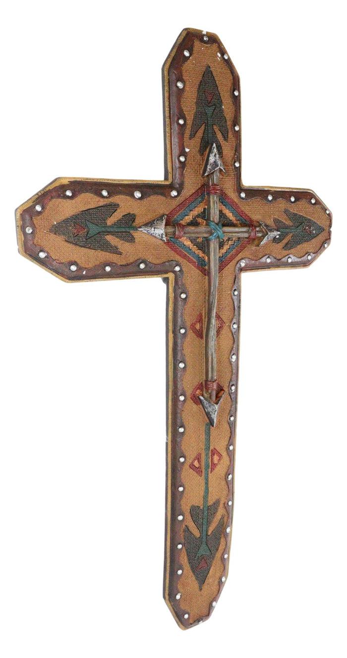 Ebros Gift Large 22"H Rustic Southwestern Aztec Tribal Vector Symbols And Arrows Wall Cross