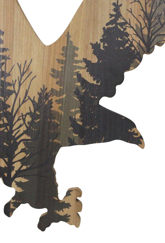Ebros Gift Large 23"L Bald Eagle Swooping With Pine Trees Forest Wooden Wall Decor Plaque