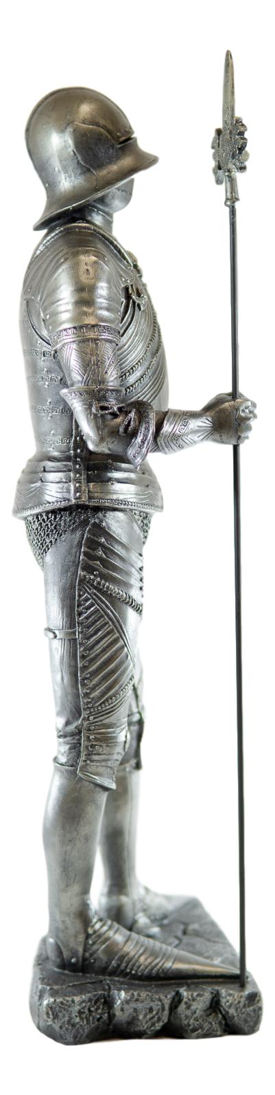 Ebros Gift Large 23" Tall Medieval Halberdier Armored Guard Statue Suit Of Armor Figurine