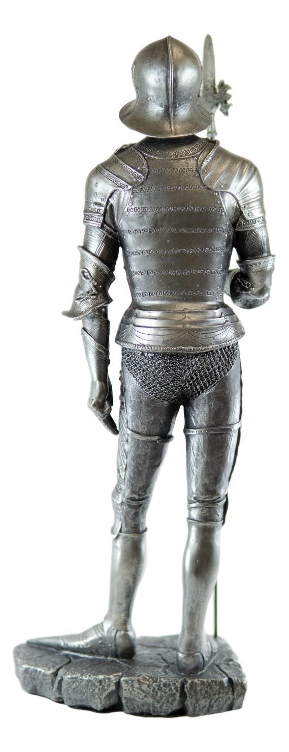 Ebros Gift Large 23" Tall Medieval Halberdier Armored Guard Statue Suit Of Armor Figurine