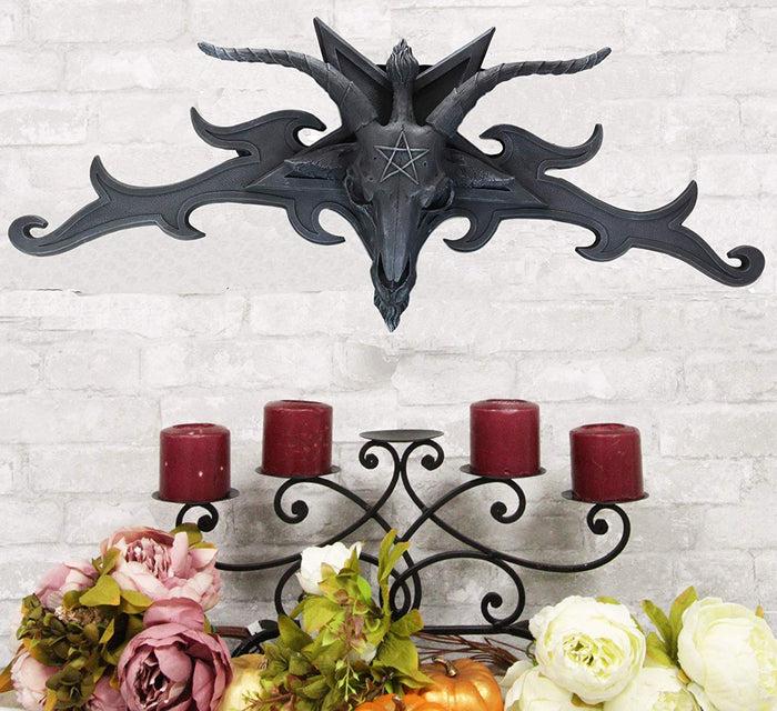 ebros gift Large 34"W Sabbatic Goat Baphomet Head Wall Decor Overdoor Door Pediment