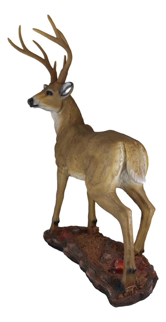 Ebros Gift Large 8 Point Trophy Stag Buck Whitetail Deer Statue 26"H Forest Cabin Lodge