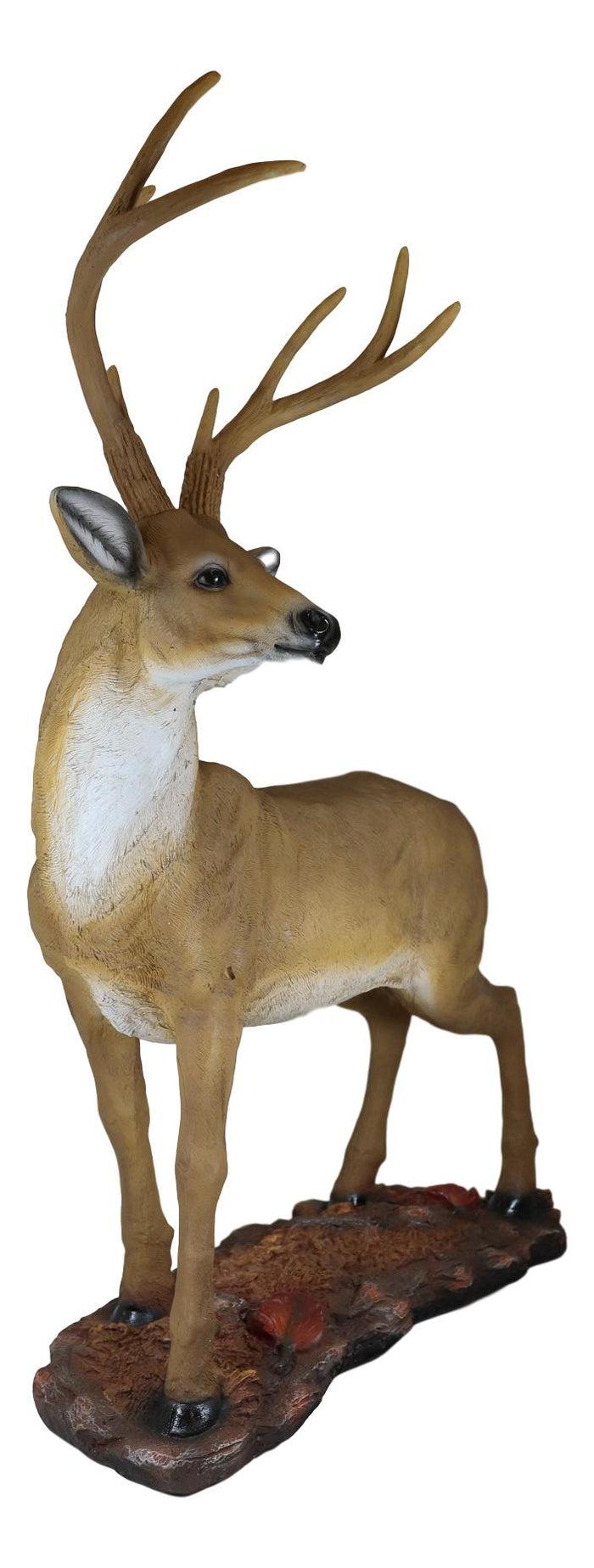 Ebros Gift Large 8 Point Trophy Stag Buck Whitetail Deer Statue 26"H Forest Cabin Lodge