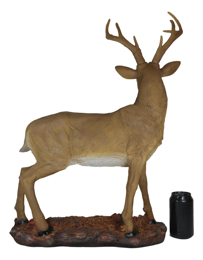 Ebros Gift Large 8 Point Trophy Stag Buck Whitetail Deer Statue 26"H Forest Cabin Lodge