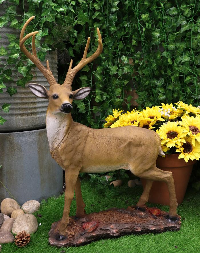 ebros gift Large 8 Point Trophy Stag Buck Whitetail Deer Statue 26"H Forest Cabin Lodge