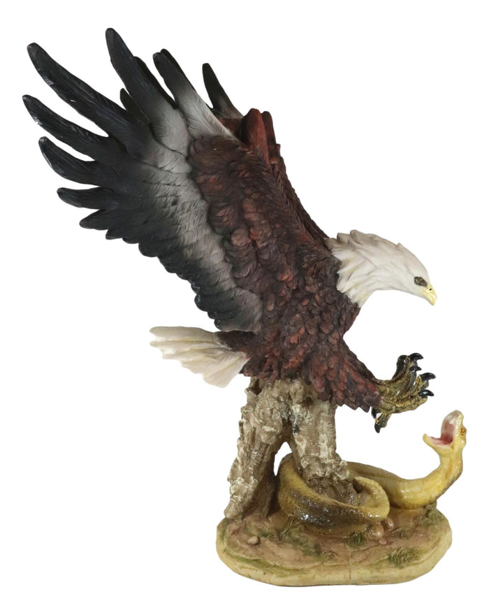 Ebros Gift Large American Bald Eagle Swooping On Python Snake Decorative Patriotic Statue