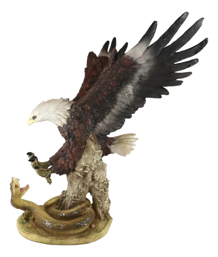 Ebros Gift Large American Bald Eagle Swooping On Python Snake Decorative Patriotic Statue