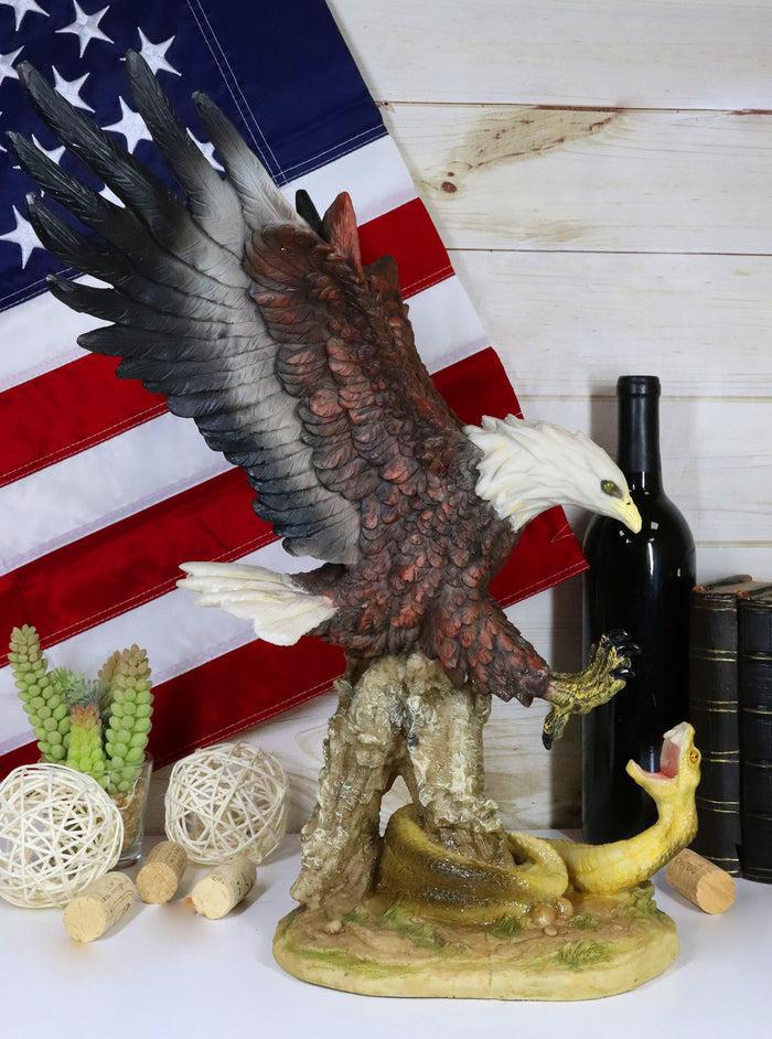 ebros gift Large American Bald Eagle Swooping On Python Snake Decorative Patriotic Statue