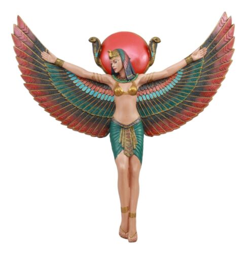 Ebros Gift Large Ancient Egyptian Goddess Isis Ra With Open Wings Wall Decor Statue Plaque