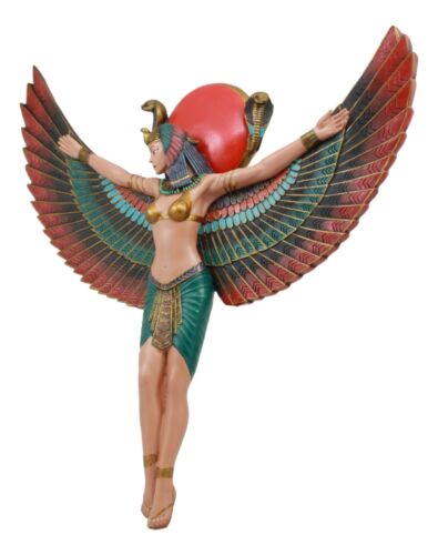 Ebros Gift Large Ancient Egyptian Goddess Isis Ra With Open Wings Wall Decor Statue Plaque