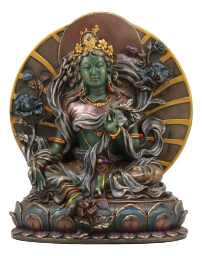 Ebros Gift Large Arya Green Tara Statue Buddha Figurine Syamatara Bodhisattva Jetsun Dolma