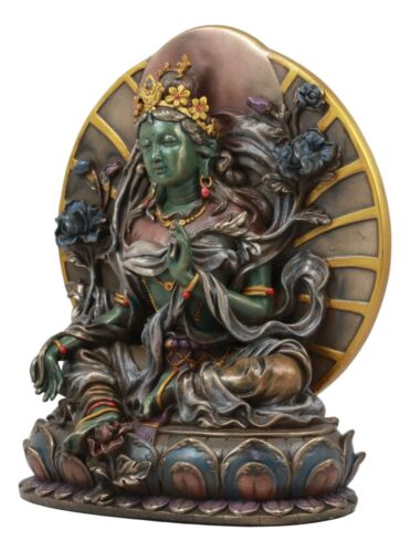 Ebros Gift Large Arya Green Tara Statue Buddha Figurine Syamatara Bodhisattva Jetsun Dolma