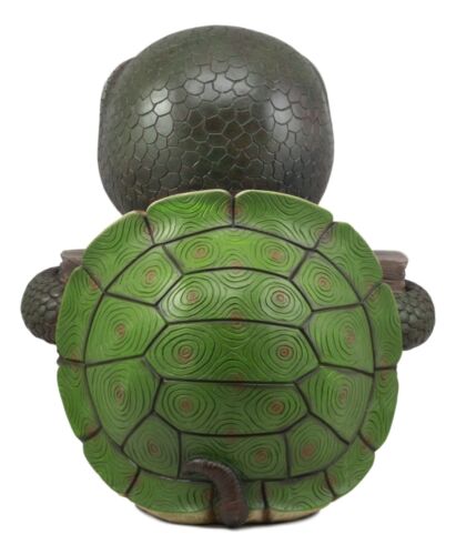 Ebros Gift Large Baby Turtle Holding "Shello" Sign Statue 13"Tall Whimsical Welcome Greeter