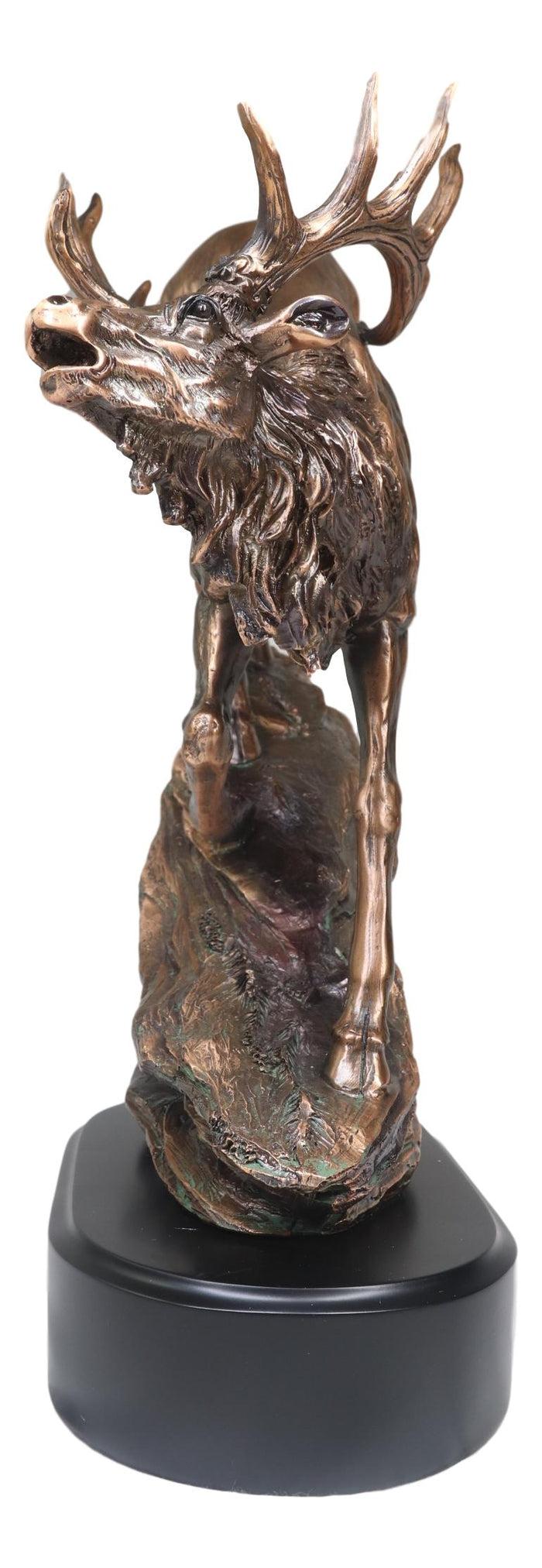 Ebros Gift Large Bellowing Wapiti Bull Elk Deer Rustic Bronze Electroplated Finish Statue