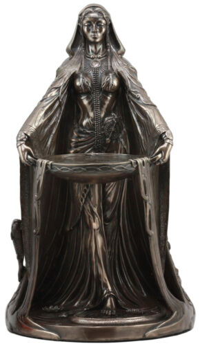 Ebros Gift Large Bronzed Maxine Miller Celtic Triple Goddess Danu With Cauldron Statue 16"H