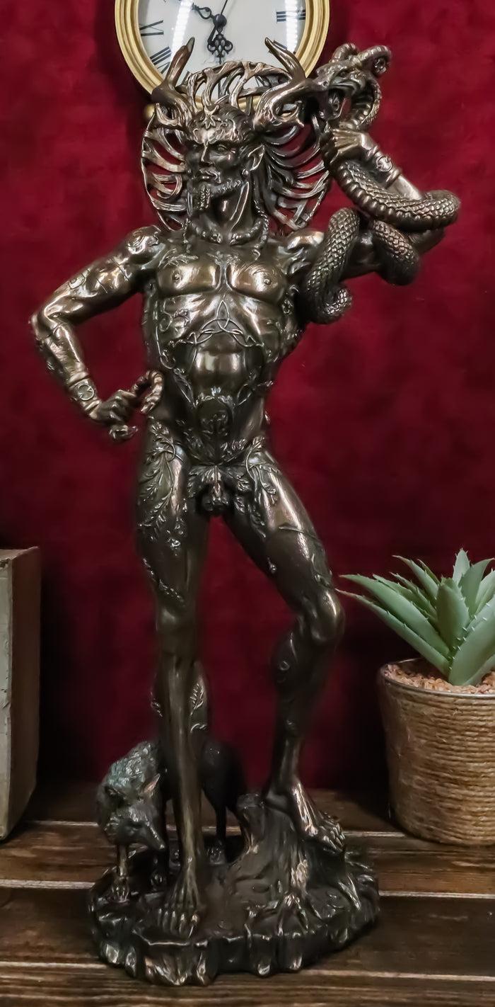 ebros gift Large Cernunnos Statue 18"H Celtic Horned God Wiccan Figurine Maxine Miller Art