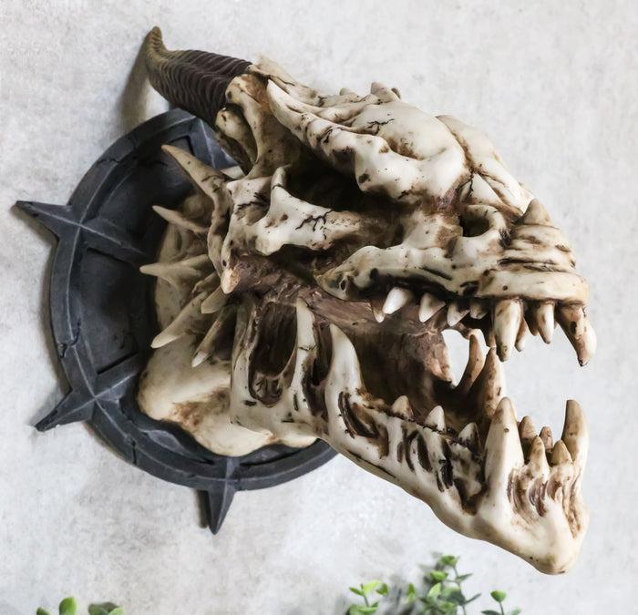 ebros gift Large Chained Horned Dragon Skull Wall Trophy Decor Saint George Slain Dragon