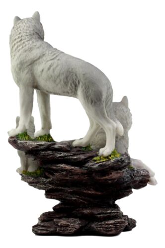 Ebros Gift Large Denizens Of Twilight Timber Wolf Family Statue 14.25"H Wildlife Animal