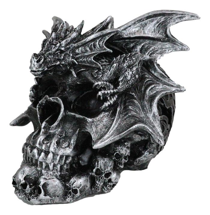 Ebros Gift Large Dragon On Ossuary Morphing Skull With Celtic Tribal Patterns Figurine
