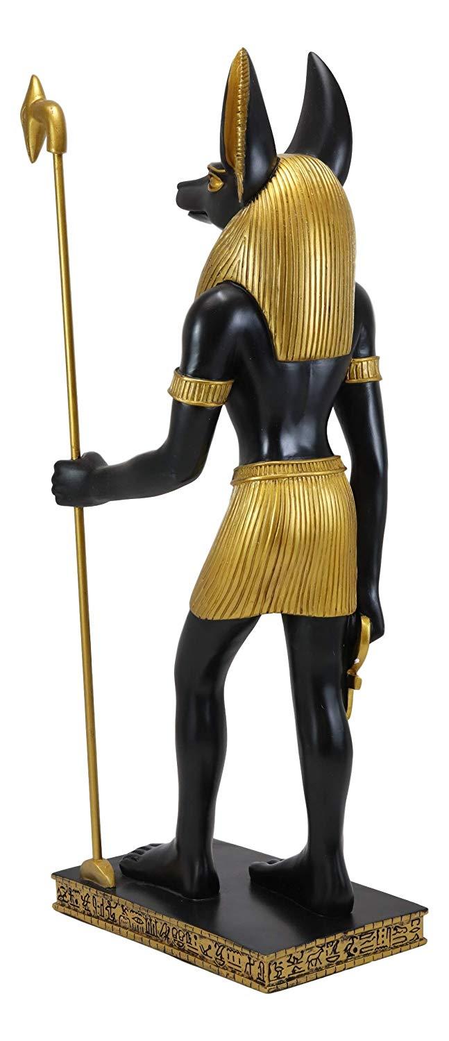 Ebros Gift Large Egyptian God Of The Dead Mummification Anubis With Was Staff Statue 21.5"H