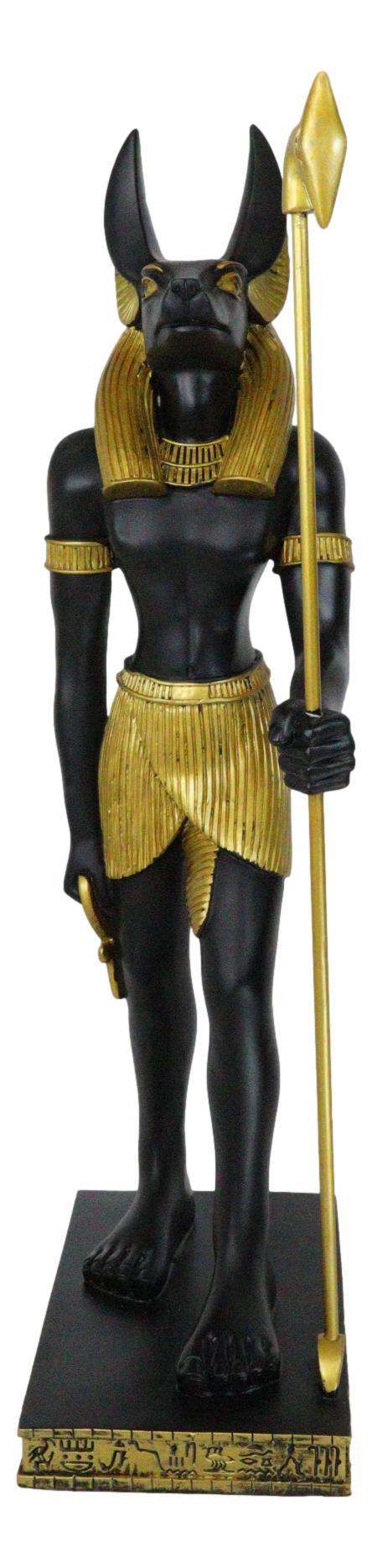 Ebros Gift Large Egyptian God Of The Dead Mummification Anubis With Was Staff Statue 21.5"H