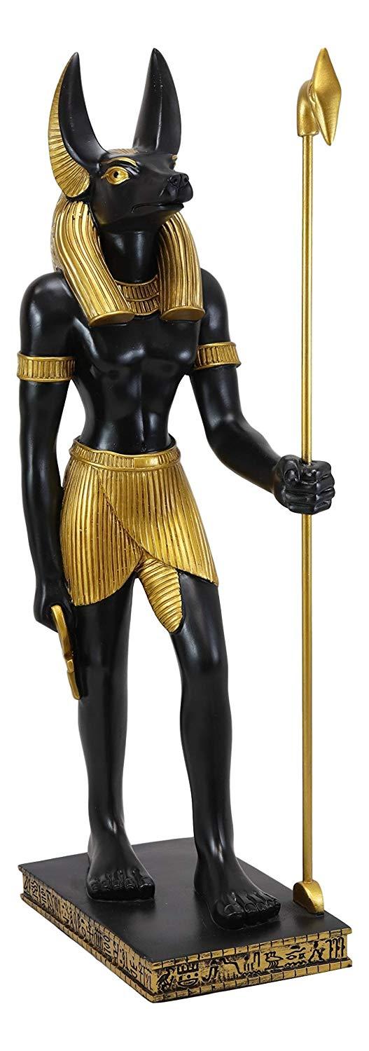 ebros gift Large Egyptian God Of The Dead Mummification Anubis With Was Staff Statue 21.5"H