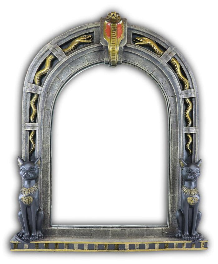 Ebros Gift Large Egyptian Uraeus Cobra With 2 Scarab Bastet Cats Wall Decor Mirror Plaque